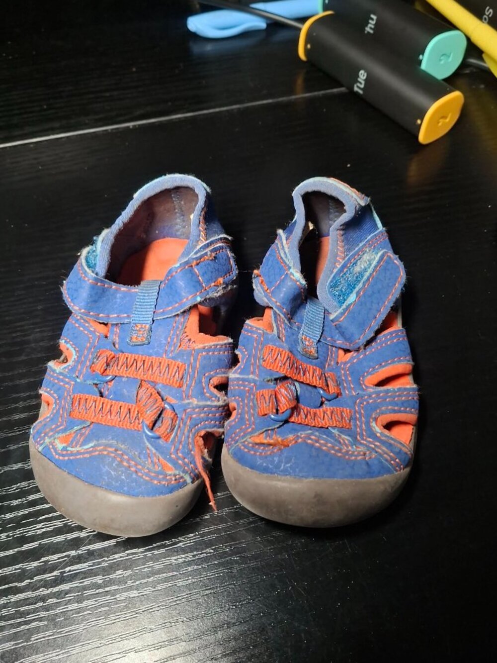 Baby Boy Blue Orange Sandals Size3 Supportive Thick Sole Supportive WALKER Shoes